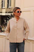 Victoire Mao Collar Blouse Beige
