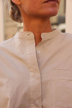 Victoire Mao Collar Blouse Beige