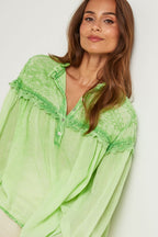 Cotton Top, Long Sleeves - Green