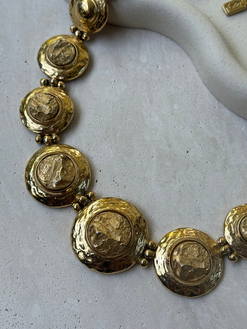 Collar Vintage Yves Saint Laurent - Relieve Martillado Xxl