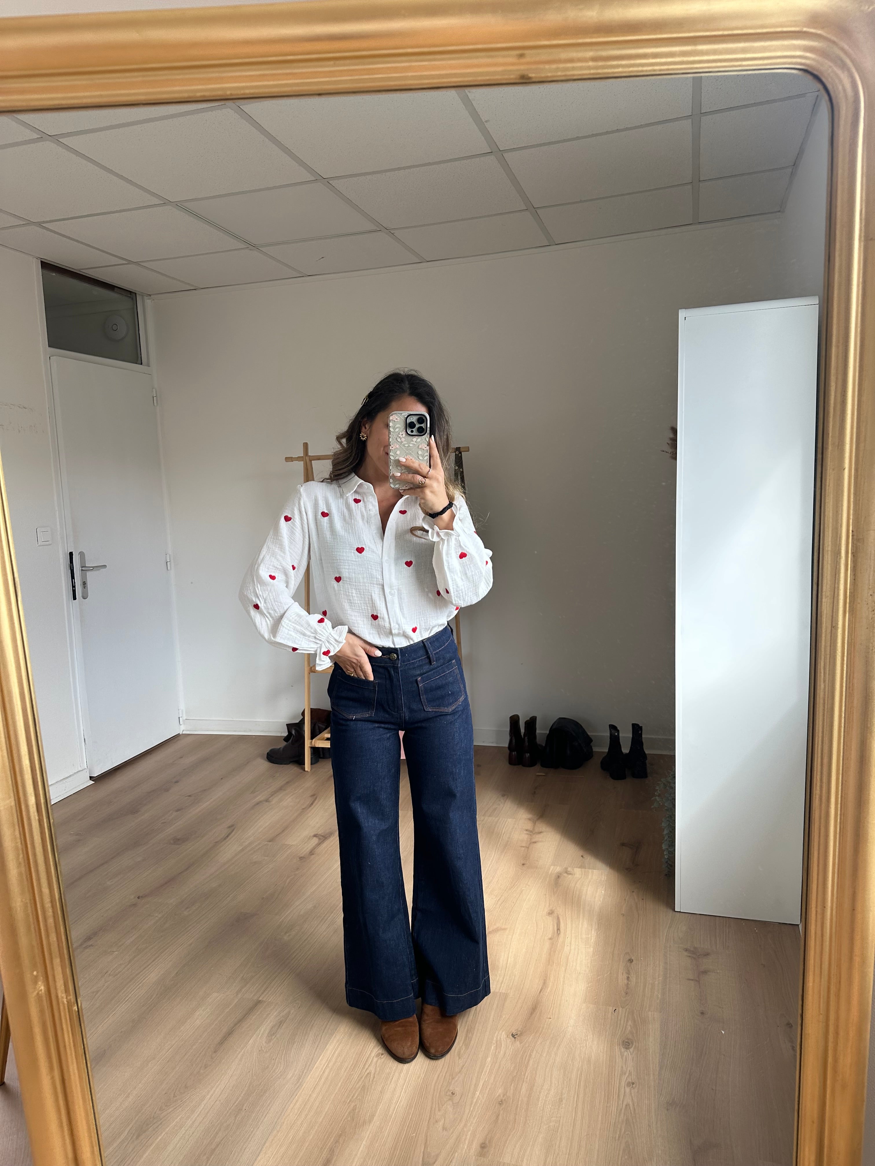 Victoire heart blouse in cotton gauze