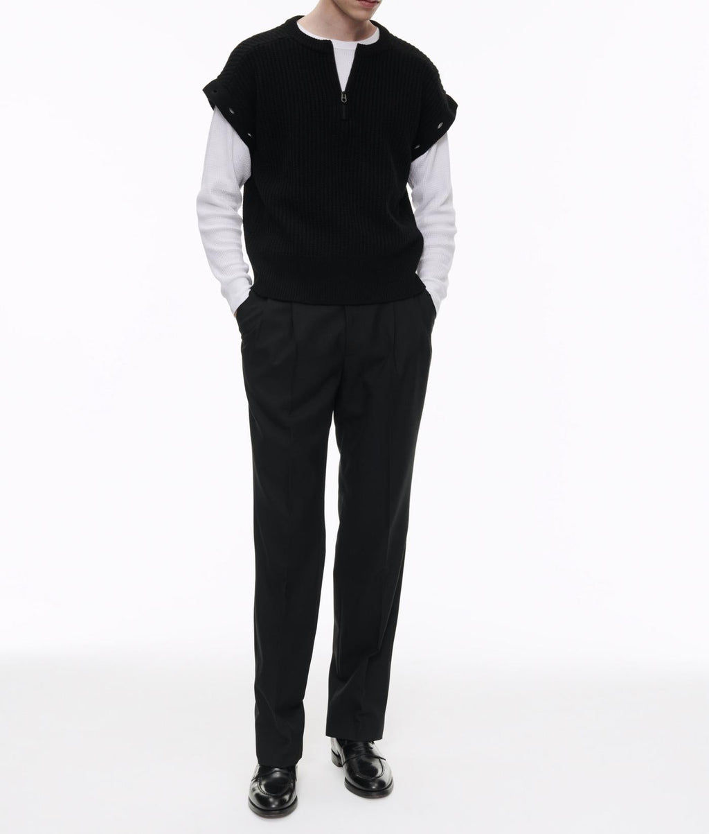Fursac - Pull En Laine À Manches Amovibles - Noir - Homme