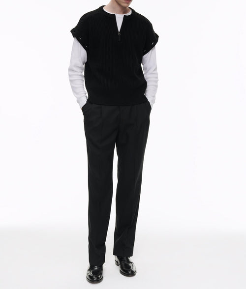 Fursac - Pull En Laine À Manches Amovibles - Noir - Homme