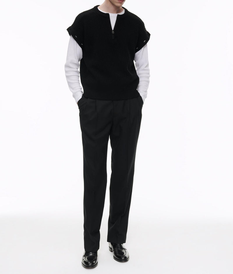 Fursac - Jersey De Lana Con Mangas Desmontables - Negro - Hombre