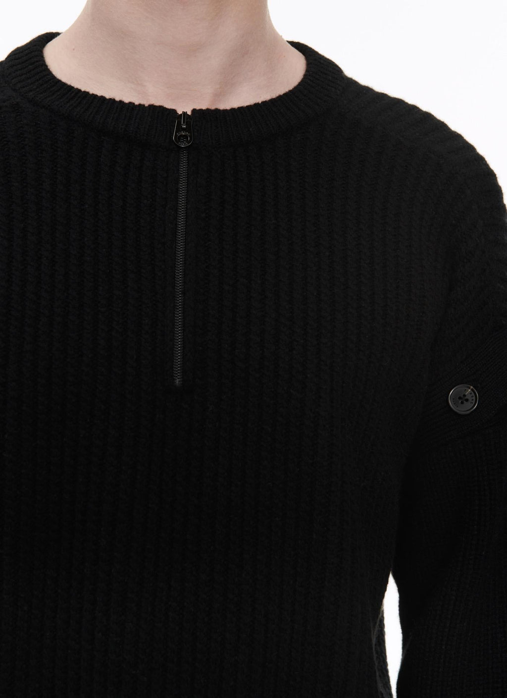 Fursac - Pull En Laine À Manches Amovibles - Noir - Homme