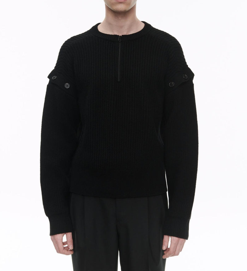 Fursac - Jersey De Lana Con Mangas Desmontables - Negro - Hombre