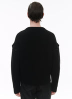Fursac - Pull En Laine À Manches Amovibles - Noir - Homme