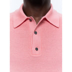 Point De Riz Polo Shirt In Certified Wool - Pink - Point De Riz