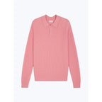 Point De Riz Polo Shirt In Certified Wool - Pink - Point De Riz
