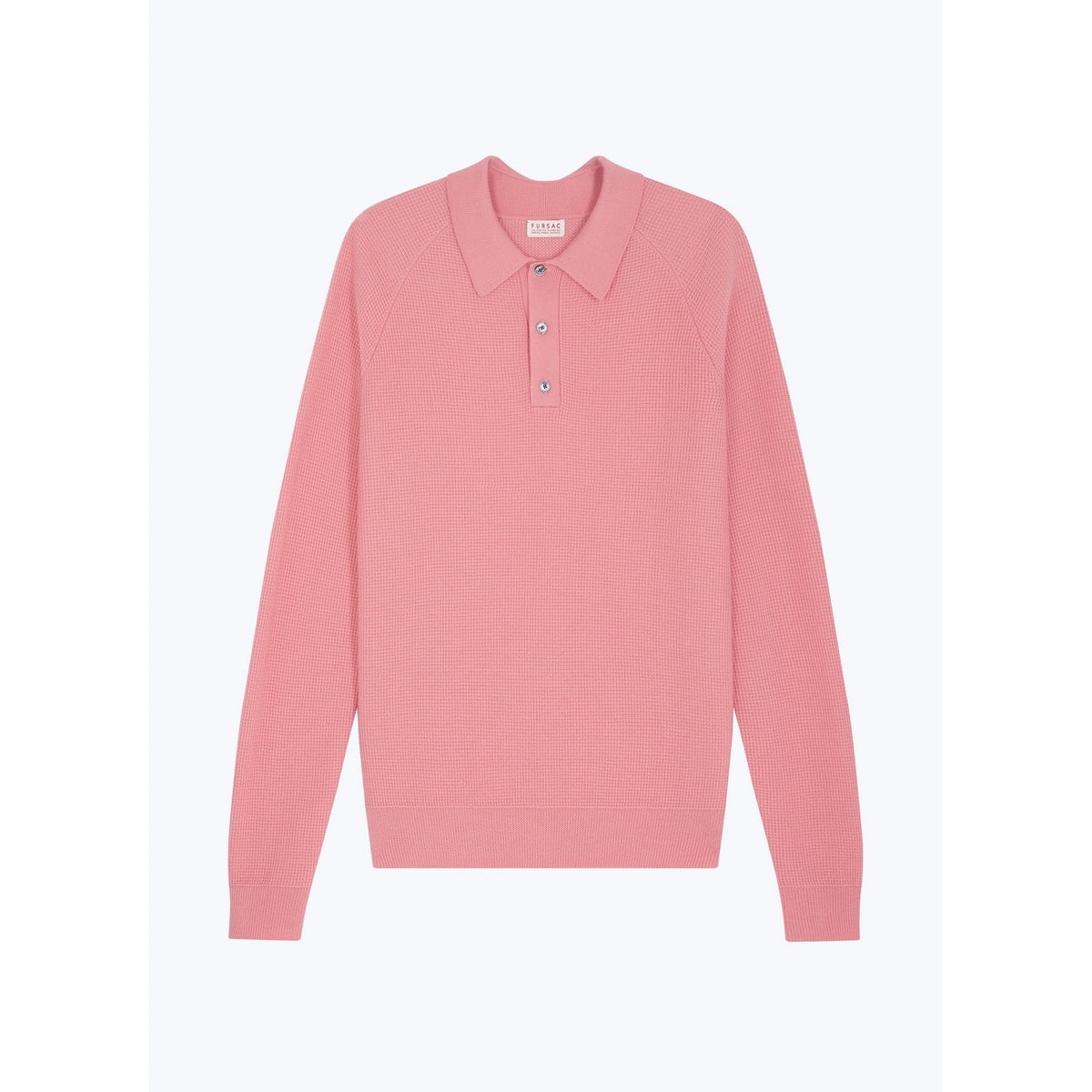 Point De Riz Polo Shirt In Certified Wool - Pink - Point De Riz