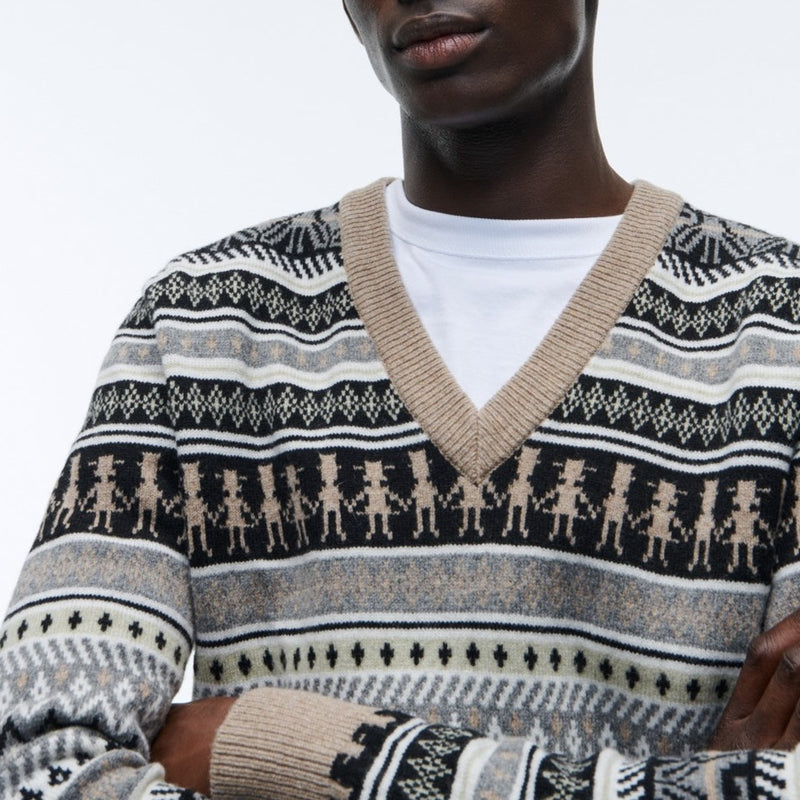 Fursac - Taupe Merino Wool Fantasy Sweater