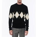 Fursac - Black Wool And Cashmere Sweater With Fantasy Pattern