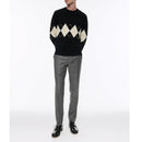 Fursac - Black Wool And Cashmere Sweater With Fantasy Pattern