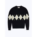 Fursac - Black Wool And Cashmere Sweater With Fantasy Pattern