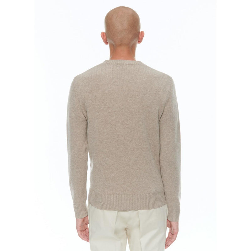 V-Neck Wool And Cashmere Sweater - Camel