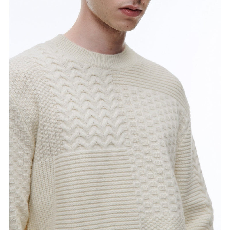 Fursac - Merino Wool Knitted Patchwork Sweater