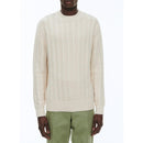 Pull À Torsades Écru En Laine Et Coton - Ecru