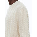 Pull À Torsades Écru En Laine Et Coton - Ecru