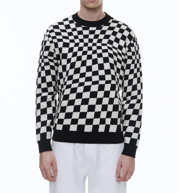 Fursac - Jersey De Cuadros De Algodón Y Cashmere - Negro - Hombre