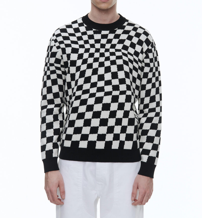 Fursac - Jersey De Cuadros De Algodón Y Cashmere - Negro - Hombre