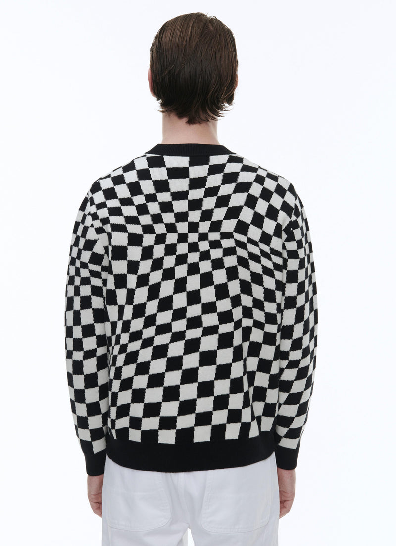 Fursac - Jersey De Cuadros De Algodón Y Cashmere - Negro - Hombre