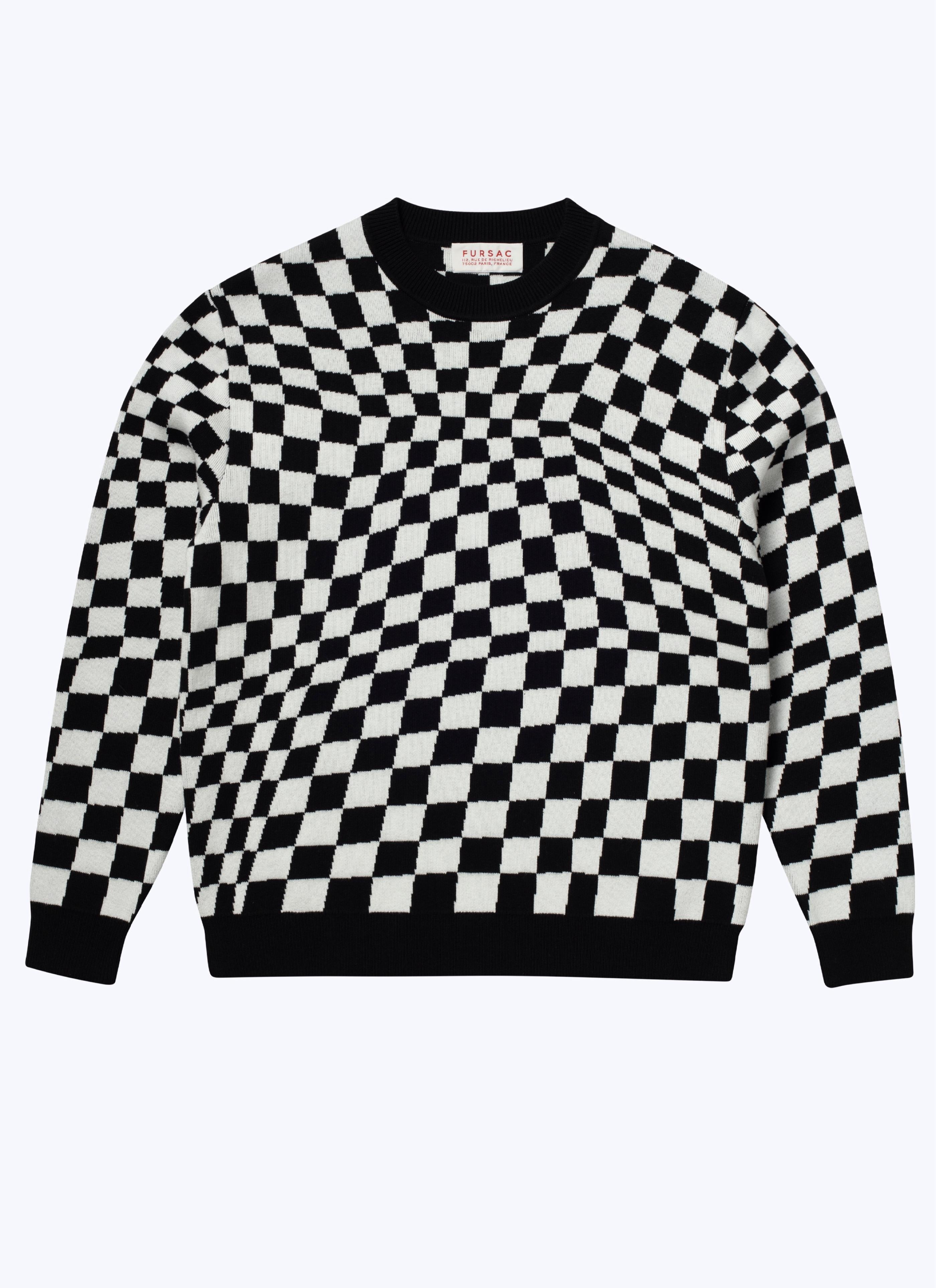 Fursac - Jersey De Cuadros De Algodón Y Cashmere - Negro - Hombre