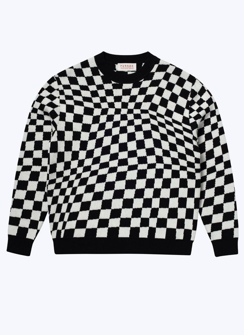 Fursac - Jersey De Cuadros De Algodón Y Cashmere - Negro - Hombre