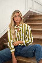 Blusa a righe Manelle - Oliva