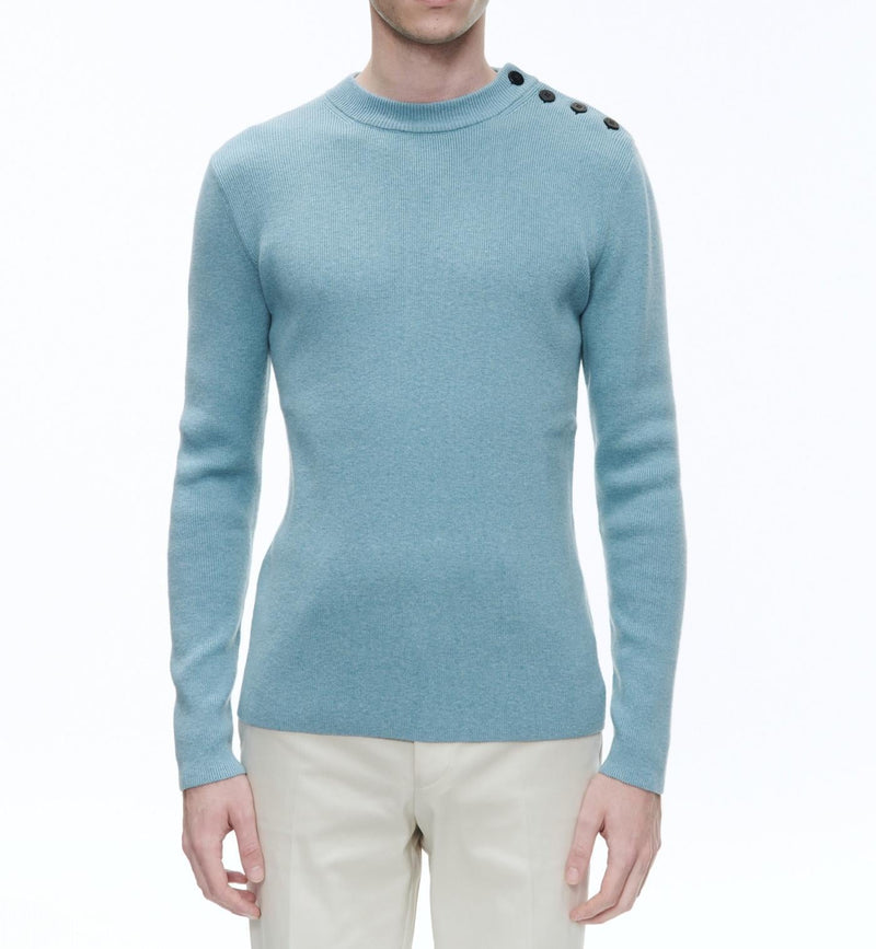 Fursac - Pull Marin En Laine Et Coton - Ciel - Homme