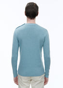 Fursac - Pull Marin En Laine Et Coton - Ciel - Homme
