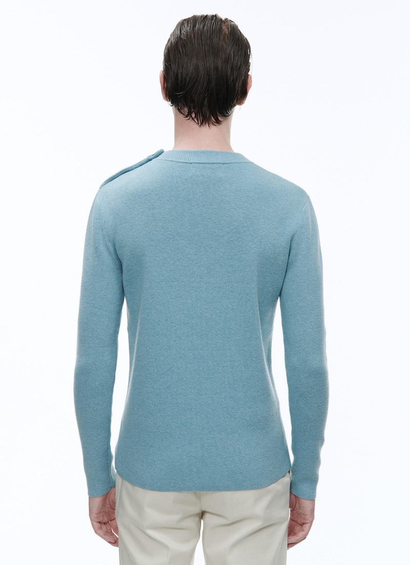 Fursac - Pull Marin En Laine Et Coton - Ciel - Homme