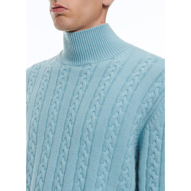 Cable-knit Wool And Cashmere Sweater - Sky Blue