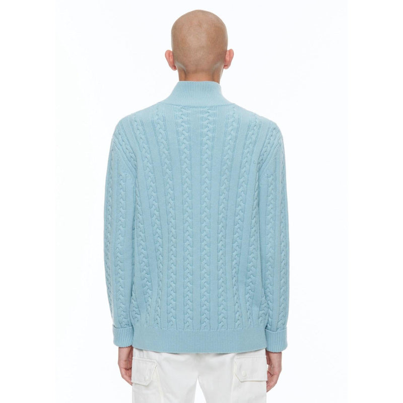 Cable-knit Wool And Cashmere Sweater - Sky Blue