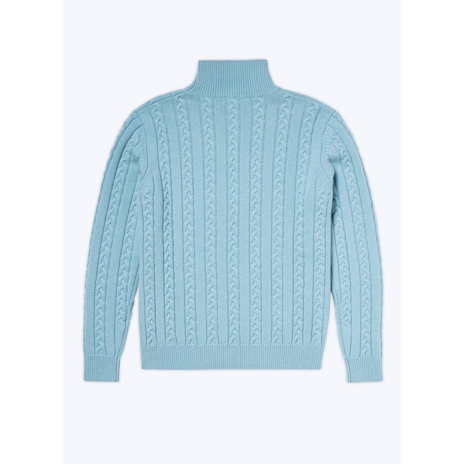 Fursac - Pull Torsadé En Laine Et Cachemire - Bleu Ciel