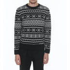 Jersey De Lana Con Cuello Redondo - Blanco Y Negro