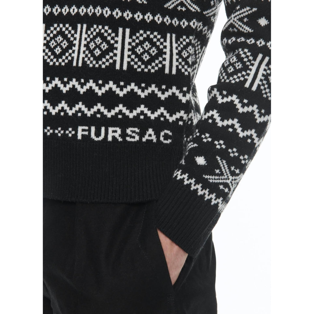 Jersey De Lana Con Cuello Redondo - Blanco Y Negro