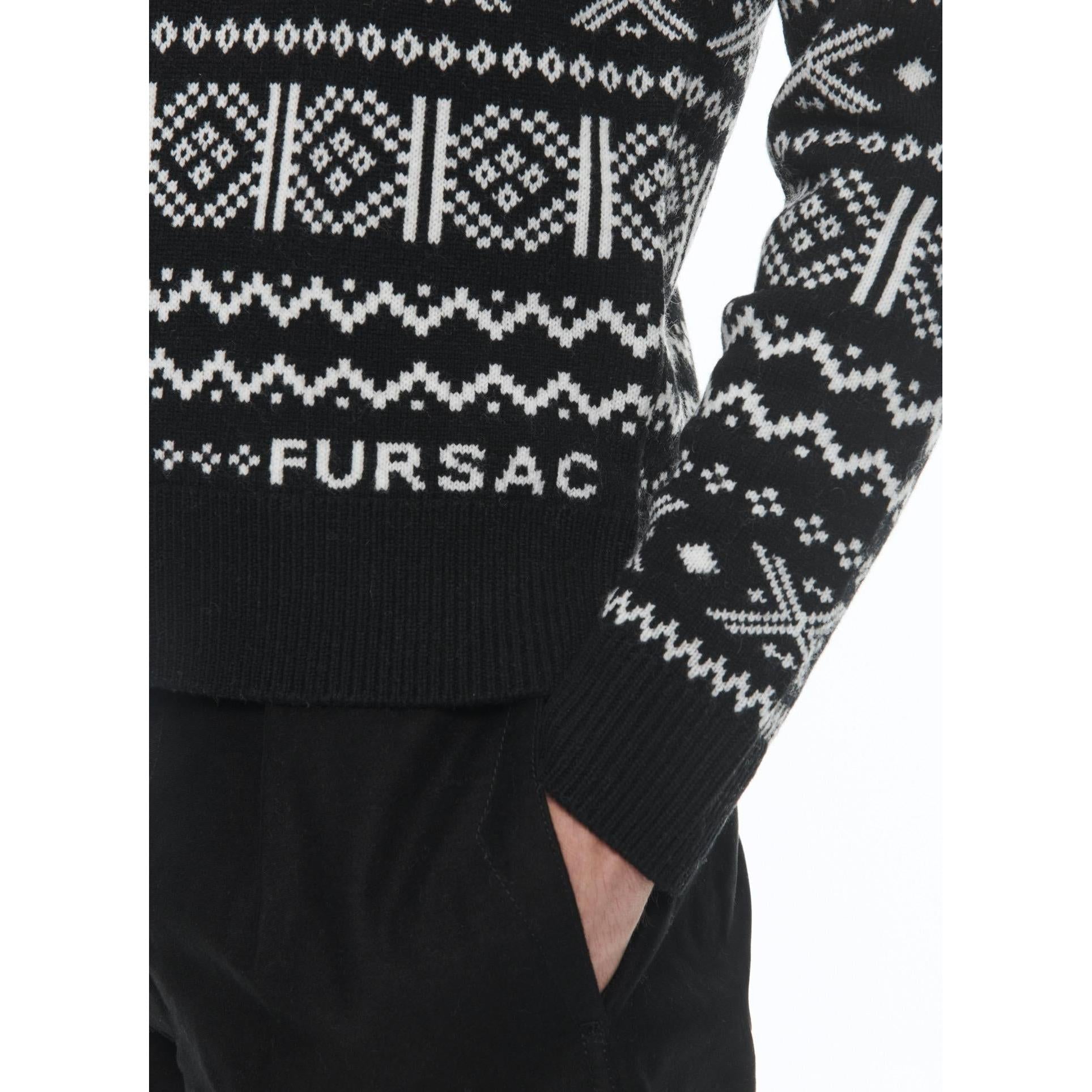 Jersey De Lana Con Cuello Redondo - Blanco Y Negro
