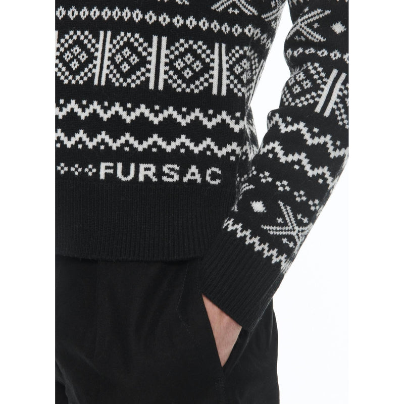 Pull À Col Rond En Laine - Noir Et Blanc