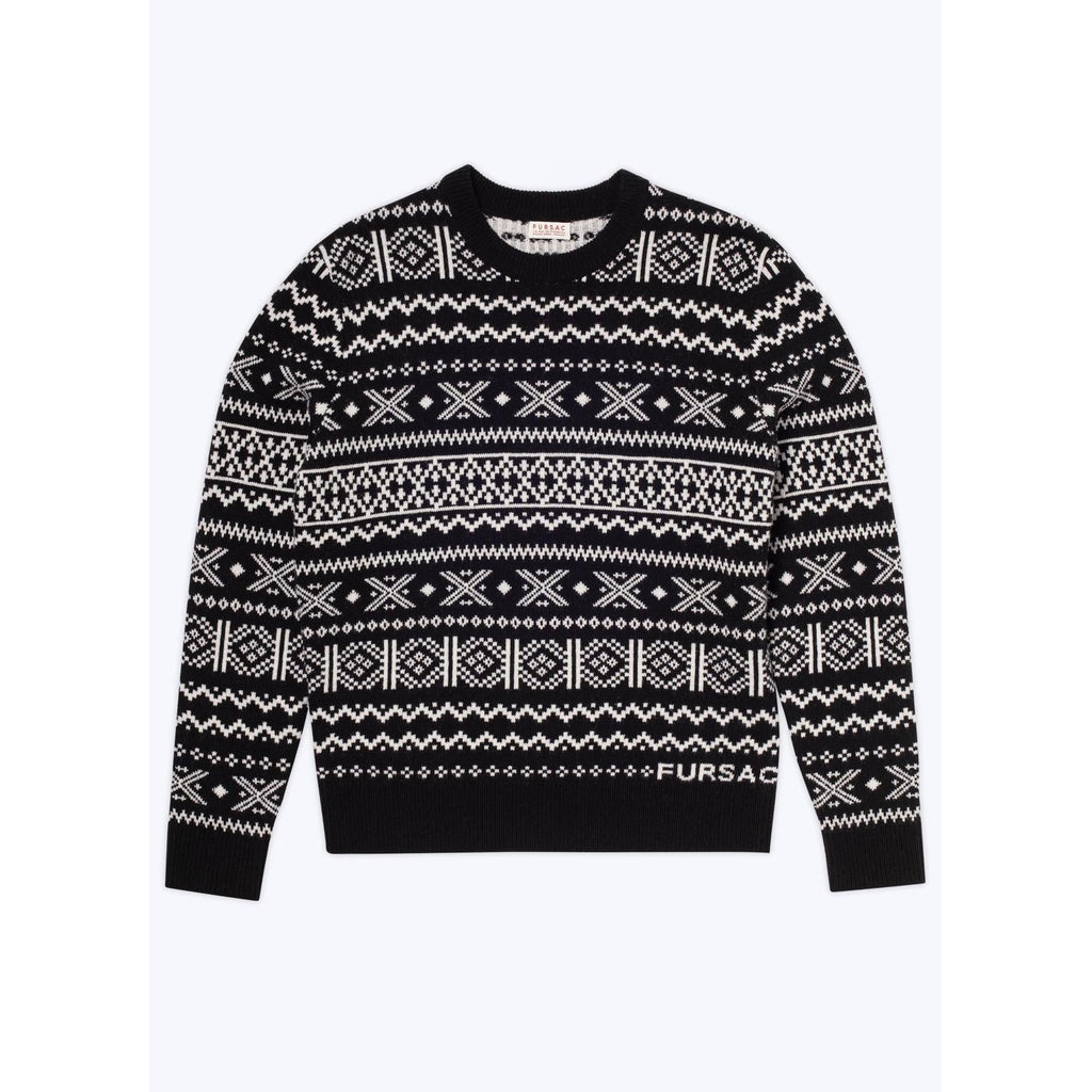Jersey De Lana Con Cuello Redondo - Blanco Y Negro