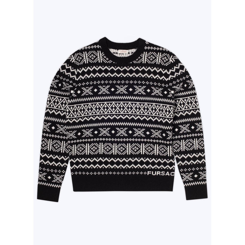 Pull À Col Rond En Laine - Noir Et Blanc