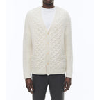 Fursac - Cable-Knit Wool Cardigan - Ecru