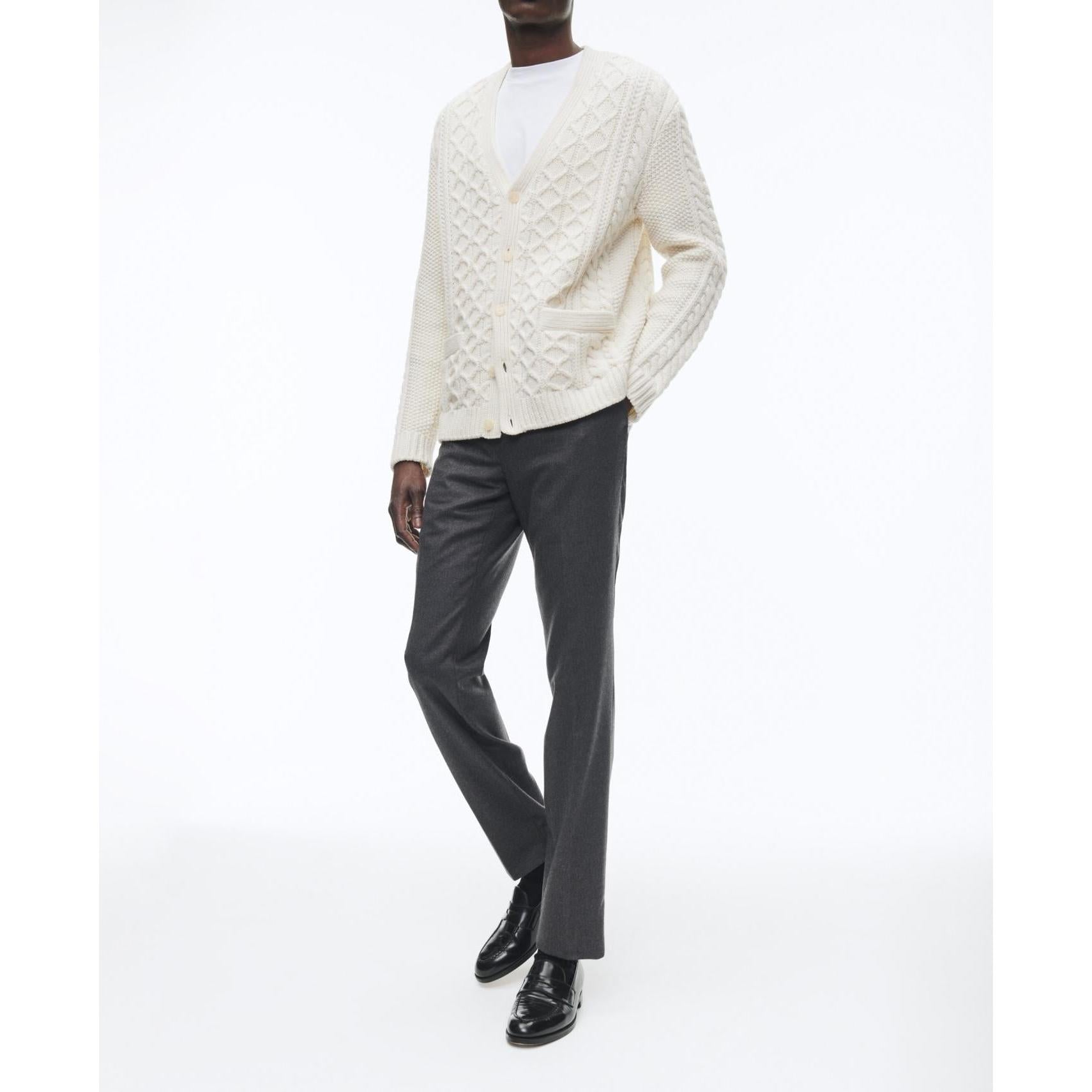 Fursac - Cable-Knit Wool Cardigan - Ecru