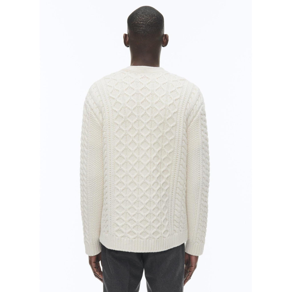 Fursac - Cable-Knit Wool Cardigan - Ecru