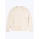 Cardigan Torsadé En Laine - Ecru