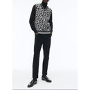 Pull Col V Sans Manches En Laine - Jacquard Panthère Des Neiges