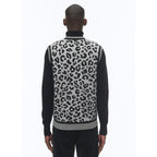 Fursac - Pull Col V Sans Manches En Laine - Jacquard Panthère Des Neiges