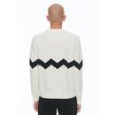 Jersey De Lana Y Cashmere Con Cuello Redondo - Crudo - Zig-Zag Negro