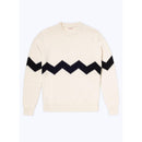 Jersey De Lana Y Cashmere Con Cuello Redondo - Crudo - Zig-Zag Negro