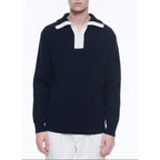 Fursac - Pull Col Camionneur Laine Et Coton - Marine
