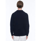 Fursac - Pull Col Camionneur Laine Et Coton - Marine